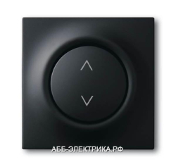 Выключатель для жалюзи кнопочный, цвет Черный бархат, ABB Impuls